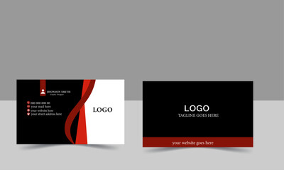 modern business card design. Double sided business card design template, modern black and Red business card design.