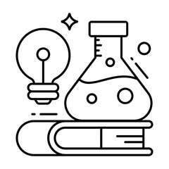 Conceptual flat design icon of science education 