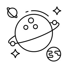 Editable design icon of revolving planet 