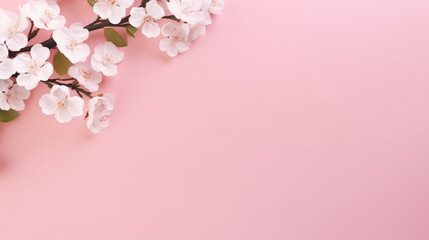 Fototapeta na wymiar Wedding floral pink background with white apple tree.