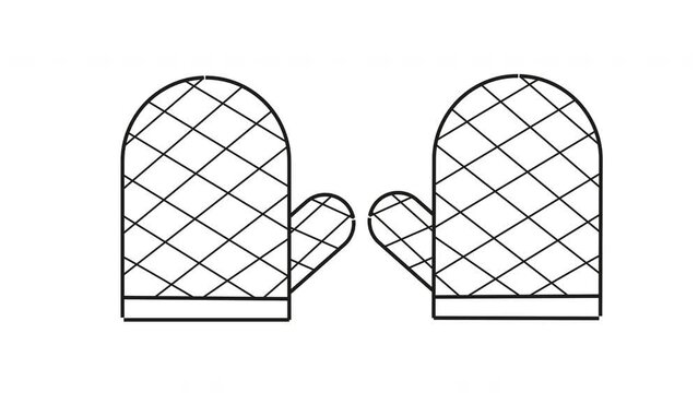 animated video of a sketch forming a cooking glove