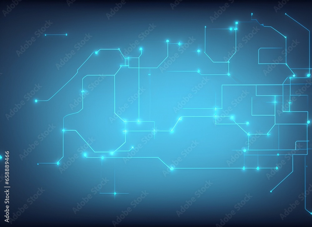 Wall mural blue background technology, hacker technology cyber background, programming technology concept backg