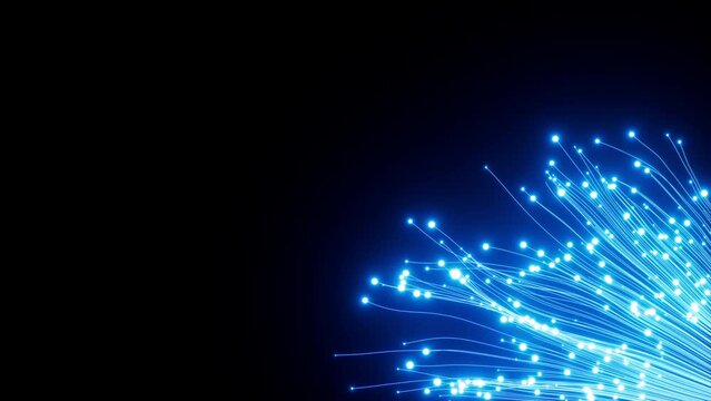 Abstract glowing particles, point explode, 3d rendering.