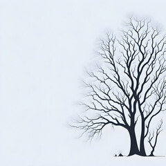 Fototapeta na wymiar Generative KI Silhouette winterliche Landschaft mit Bäumen