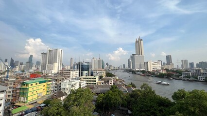 Fototapeta na wymiar Business Building along Chao Praya River.