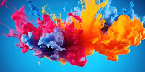 Fototapeta na wymiar a colorful ink in water