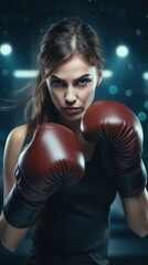 a woman wearing boxing gloves