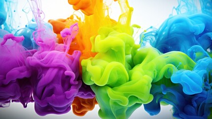 a colorful smoke in water