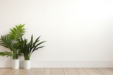 グレーの壁と観葉植物の背景素材05
