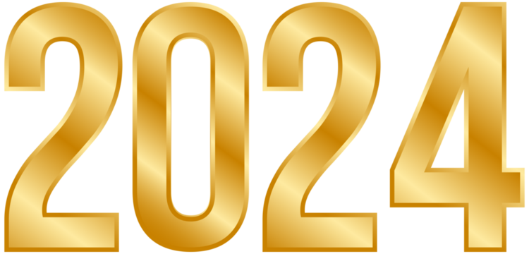 2024 gold for happy new year and holiday