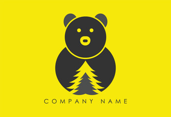  Panda bear  Logo design vector template.