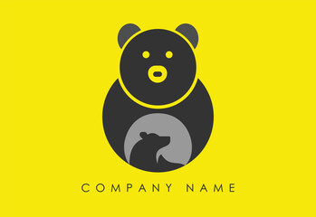  Panda bear  Logo design vector template.