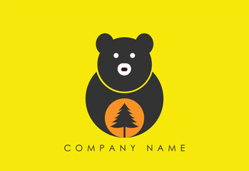  Panda bear  Logo design vector template.