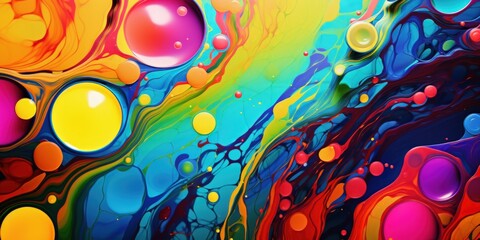 a colorful liquid with bubbles