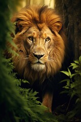 Fototapeta premium a lion in the jungle
