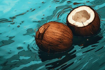 a coconuts in water