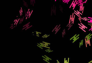 Dark Pink, Green vector backdrop with long lines.