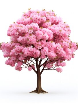 a pink tree with pink flowers