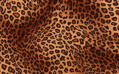 Seamless leopard pattern. Animal skin texture. Natural fur leopard print. Leopard skin background. Animal spot illustration. Wildlife safari concept. - obrazy, fototapety, plakaty