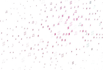Light Pink vector template with musical symbols.