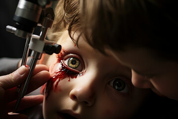 doctor check kids red eye