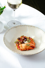 salad with amara claw. restaurant menu