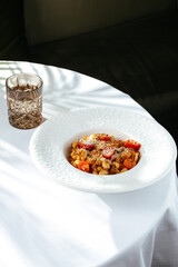 Gnocchi with tomato sauce and cheese