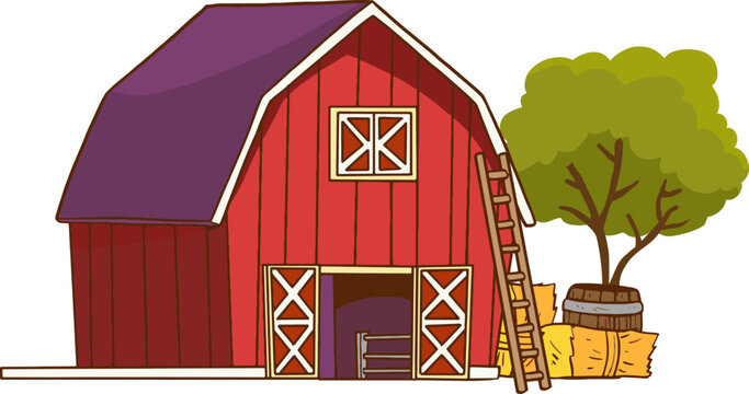 vector illustration of farm house