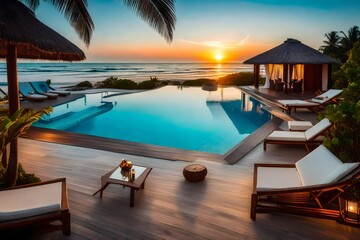 Pool in the restaurant