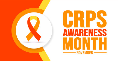 November is CRPS Awareness Month background template. Holiday concept. background, banner, placard, card, and poster design template with text inscription and standard color. vector illustration.