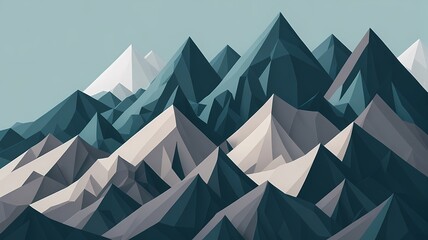 Mountain Serenity - abstract background with majestic, detailed mountain peaks, fading into soft, muted gradients and minimalistic shapes, capturing the tranquility of nature.