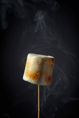 Toasted marshmallows with smoke.