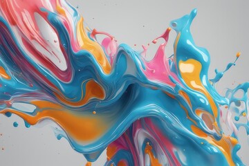 abstract background paint drop splash abstract 3d liquid acrylic paint or fluid bubble flow wallpaper