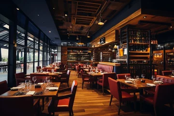 Rolgordijnen restaurant interior steakhouse barbecue © msroster