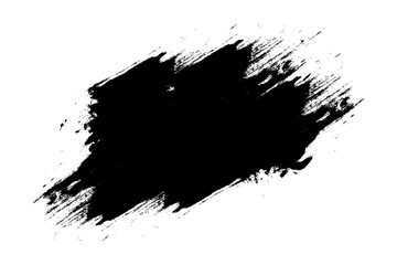 Grunge badge brush, hand drawn black sticker texture isolated on transparent background