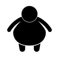 Fat person silhouette icon. Chubby obese body shape. Vector.