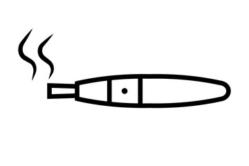 Electronic cigarette and smoke icon. Vector.