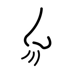 Nose and nose breath icon. Smelling nose. Vector.