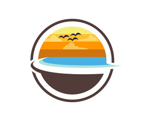 summer beach logo vector