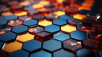 3D Abstract High Tech Background, geometric hexagonal abstract background