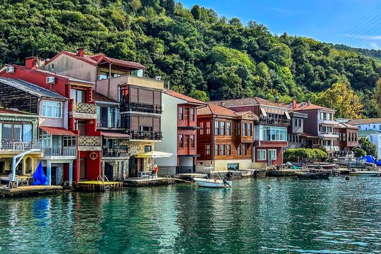View of a small fishing town in Asian side of Istanbul, Turkey.