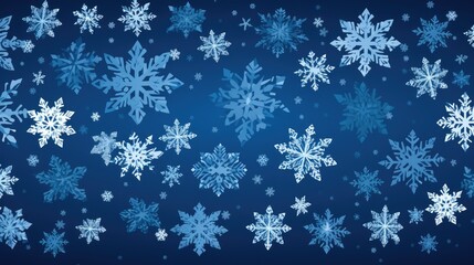 Fototapeta na wymiar Abstract white snowflakes on a blue background.