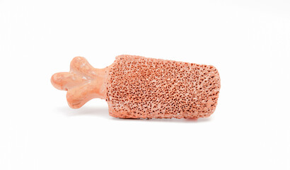 Terracotta Pumice Stone For Foot Scrubber Callus Remover Closeup Photo Isolated On White Background
