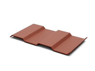 3d Brown Asbestos Cement Slate For Roof Sheet On White Background 3d Illustration
