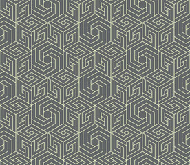 Abstract geometric pattern. A seamless vector background. Beige and gray ornament. Graphic modern pattern. Simple lattice graphic design
