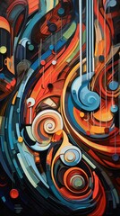 colorful background with musical notes