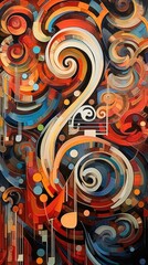 colorful background with musical notes