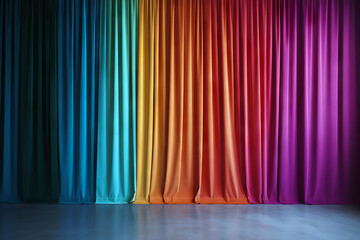 colorful stage curtains - obrazy, fototapety, plakaty