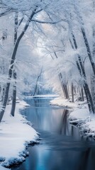 Obraz premium snowy river