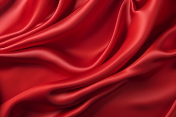 Obraz premium Gorgeous Scarlet Satin Fabric Background with Elegant Drapery